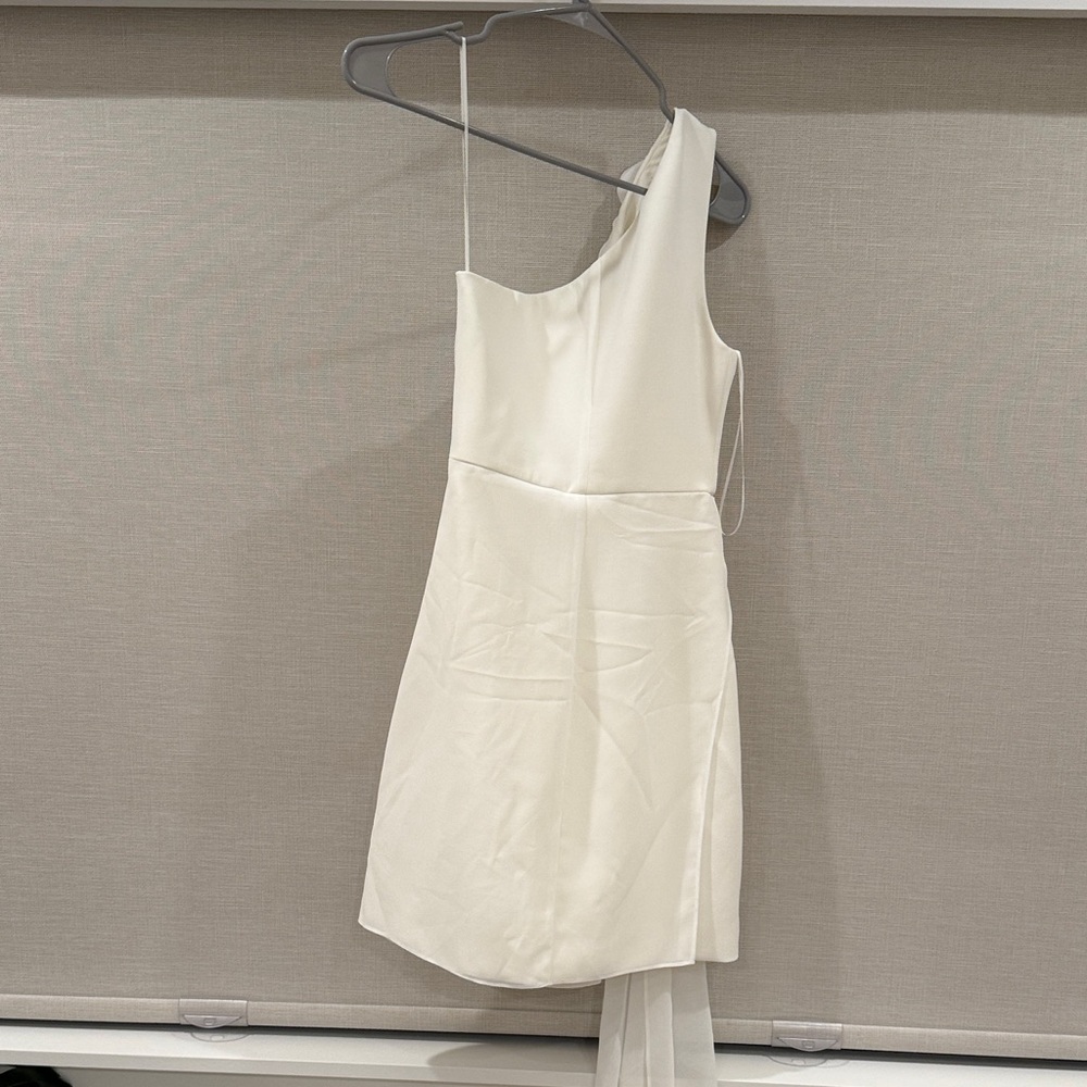Likely White One-Shoulder Dress with Floral Detail - Picture 4 of 5